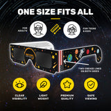Solar Eclipse Glasses, (100 Pack)  - CE and ISO Certified For Direct Sun Viewing  - Safe Solar Viewer and Filter - Astronaut Design